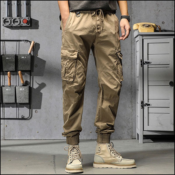 Wojskowe męskie spodnie cargo w kolorze khaki