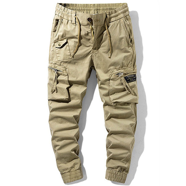 Wojskowe męskie spodnie cargo w kolorze khaki