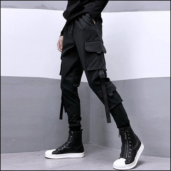 Czarne spodnie Streetwear Cargo