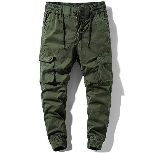 Męskie spodnie cargo w kolorze zielonym khaki