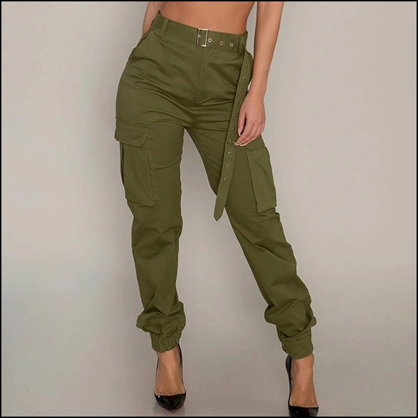 Zielone spodnie wojskowe dla kobiet