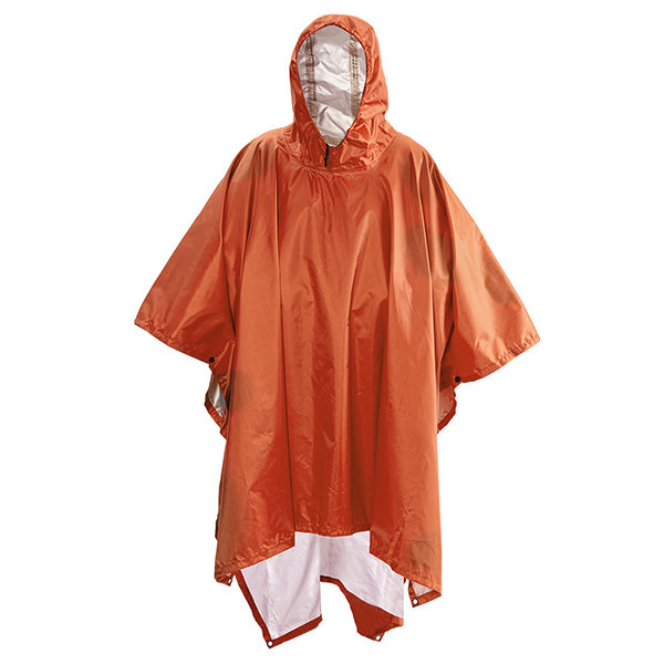 Orange militärponcho med överskott