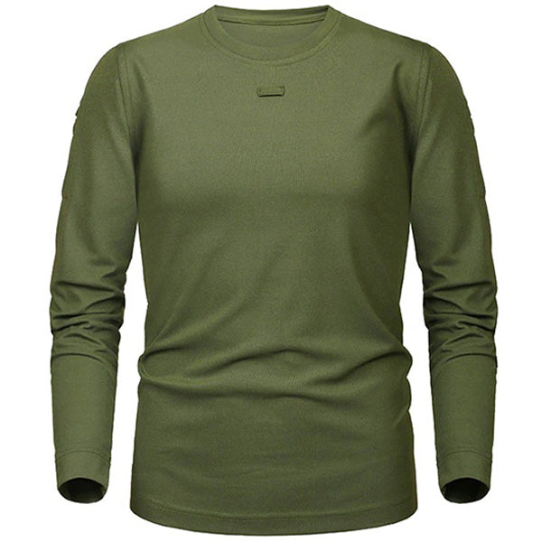 Zielona koszulka wojskowa z długim rękawem