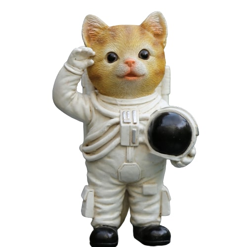 Figurine chat jouet astronaute