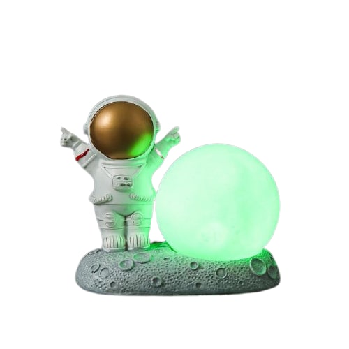 Lampada con statuetta di astronauta