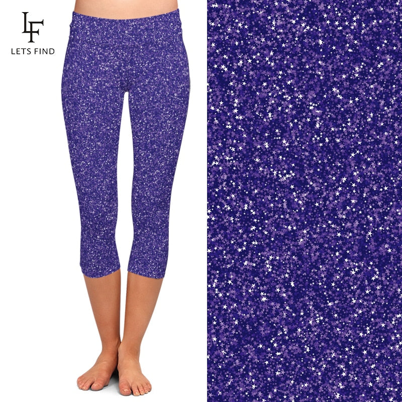 Legging universale in paillettes viola