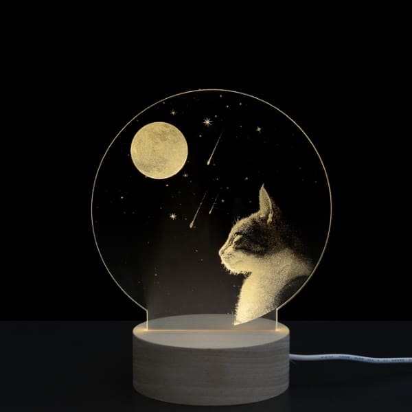 Lampe Katze im Mond