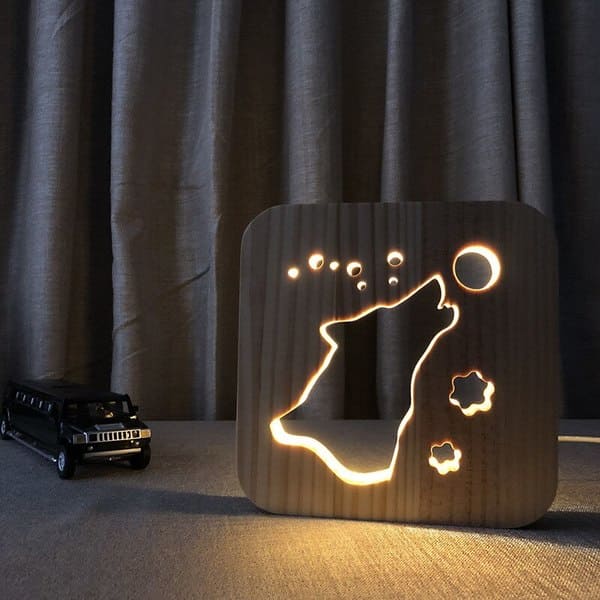 Lampe Wolf Mond