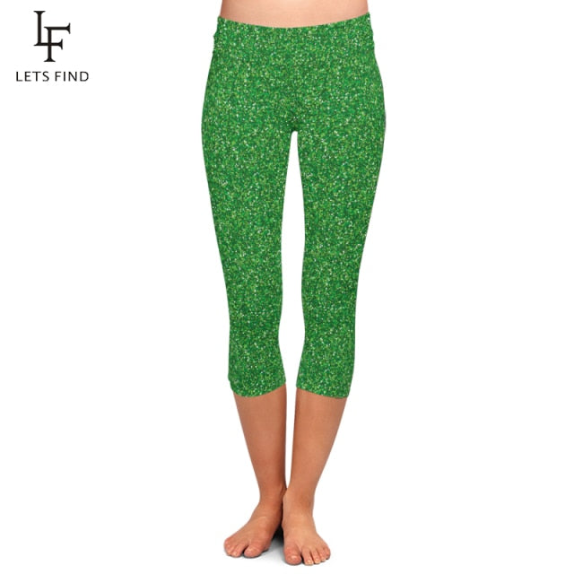 Leggings in paillettes verdi