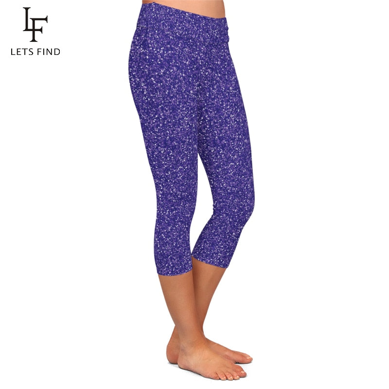 Legging universale in paillettes viola