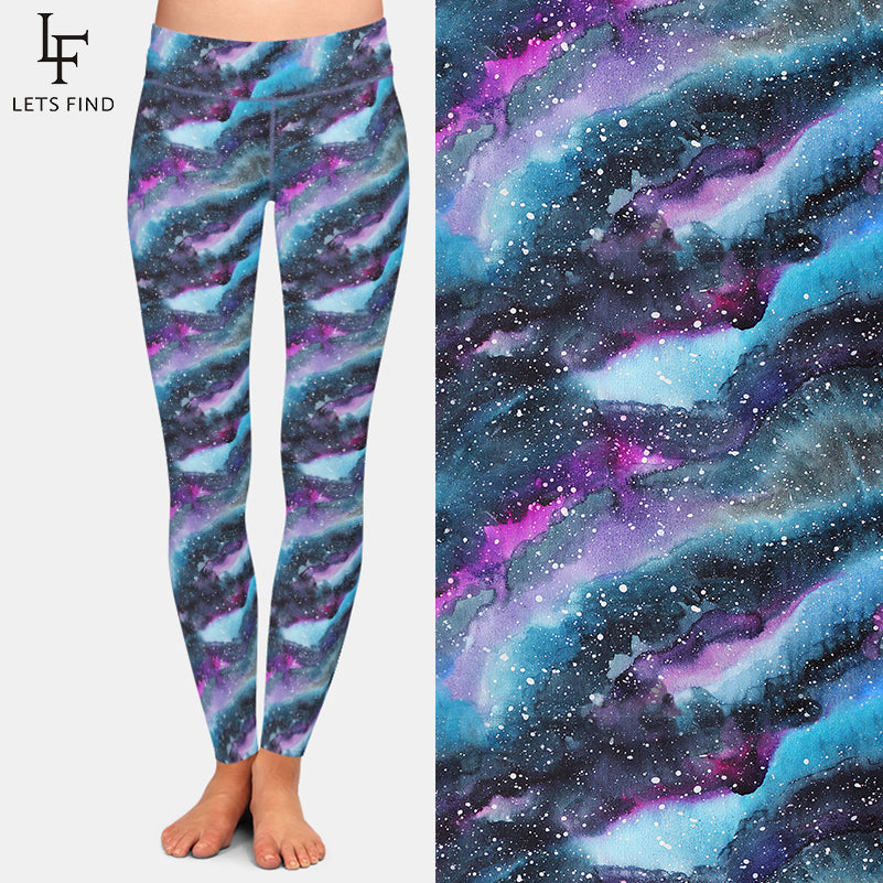 Leggings galaxy blu