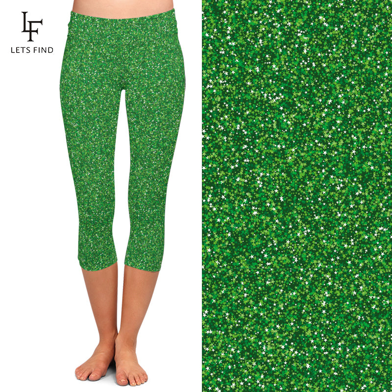 Leggings in paillettes verdi