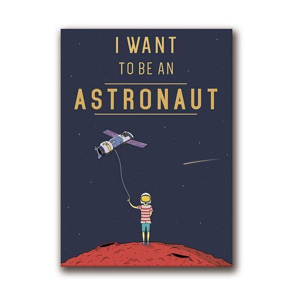 Poster astronauta viaggio cosmico