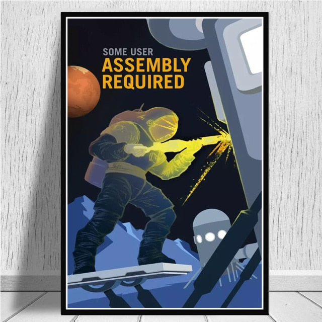 Poster nasa razzo retrò