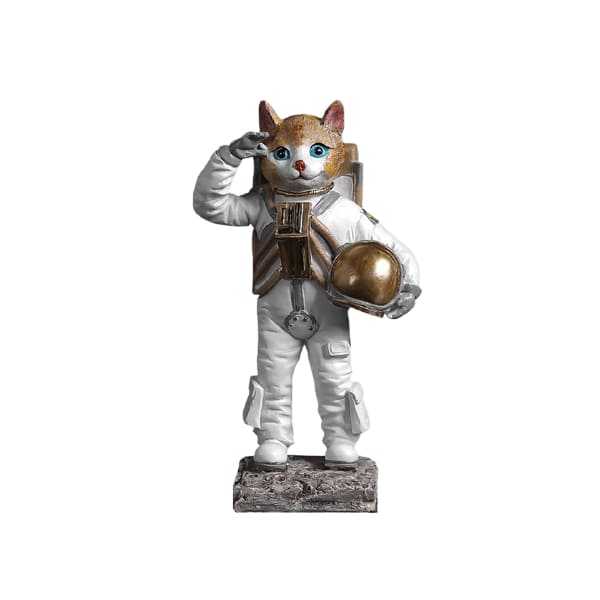 Statuetta di gatto astronauta