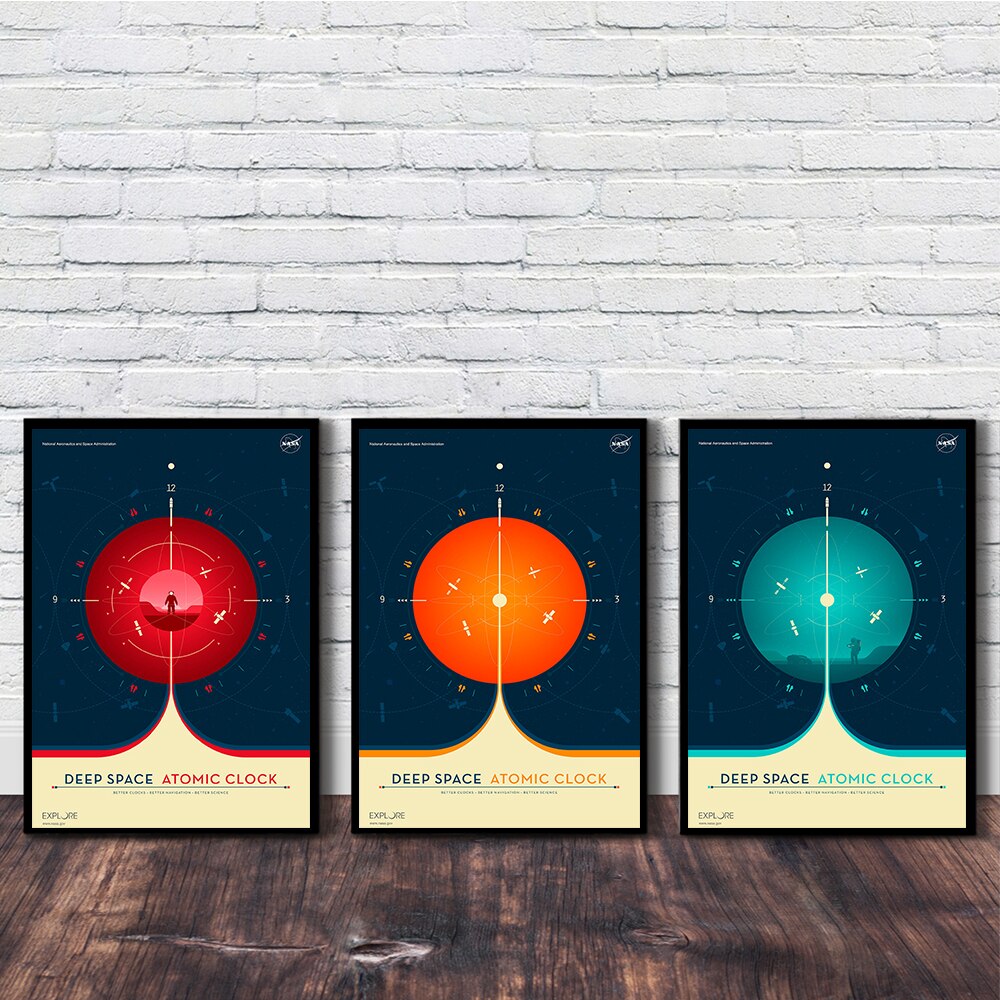 Poster nasa retro saturne