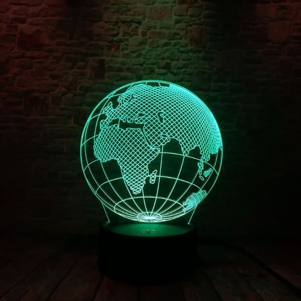 Lampada 3d del pianeta terra