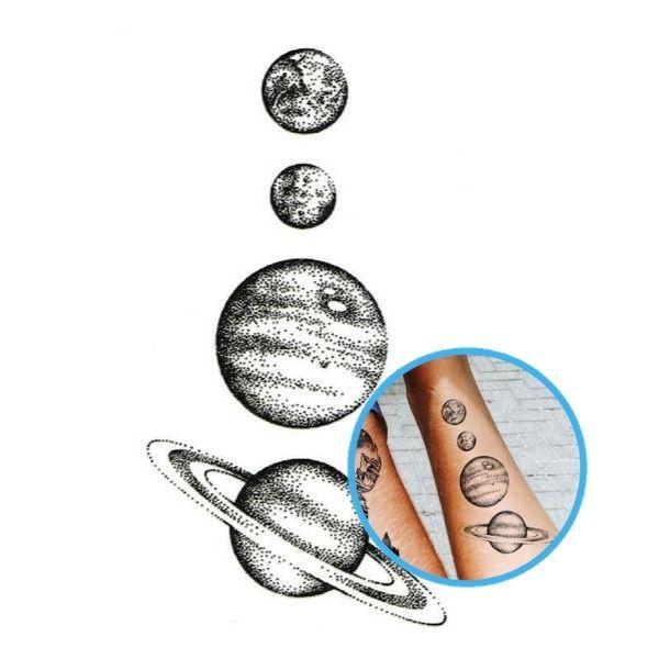 Tatuaggio effimero con palloncino astronauta