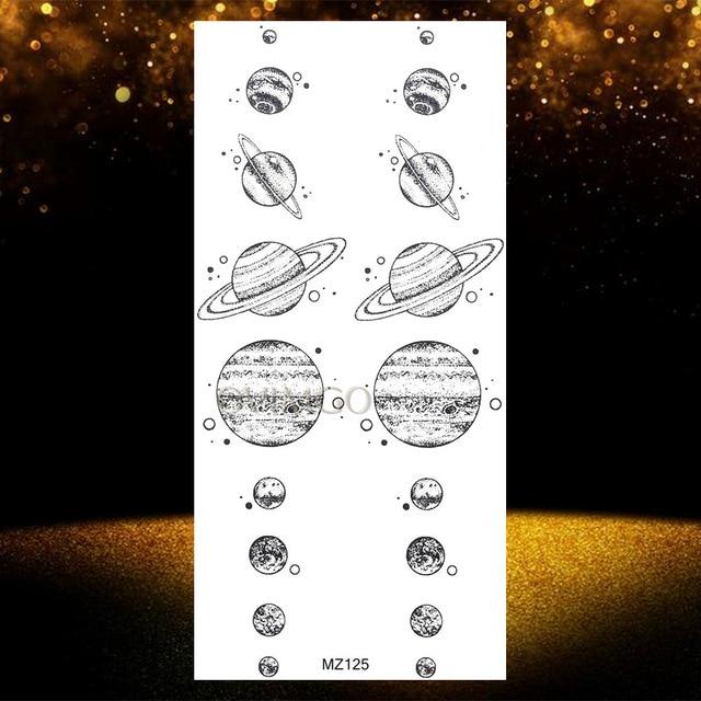 Ephemere Tätowierung Planeten