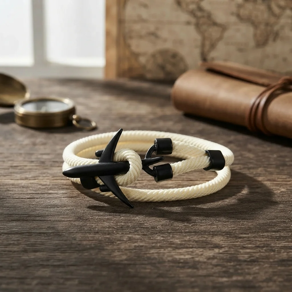 Fly armbånd beige og sort