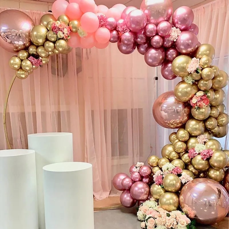 Arco di palloncini oro rosa