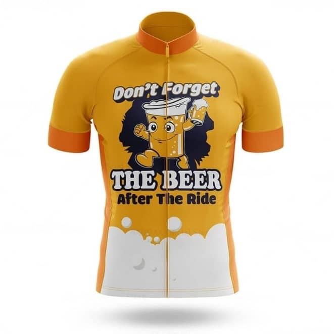 Não esquecer a camisola de ciclismo com cerveja