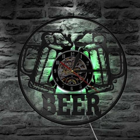 Relógio de parede com led para cerveja