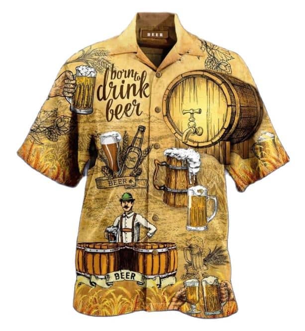 Geboren om bier te drinken Hawaïaans shirt