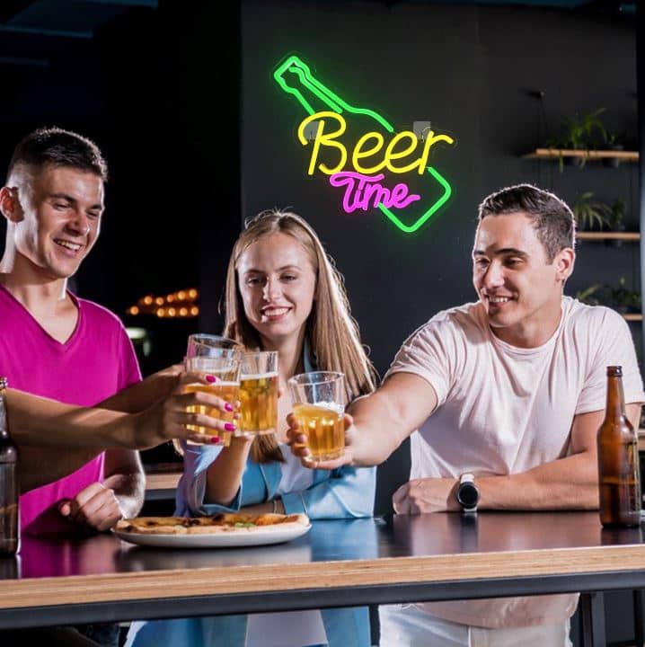 Neon led bier tijd