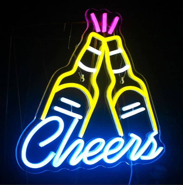 Neon cheers sticle de bere