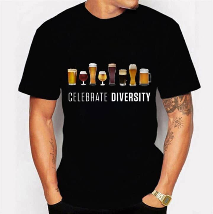 Vier de diversiteit van bieren T-shirt