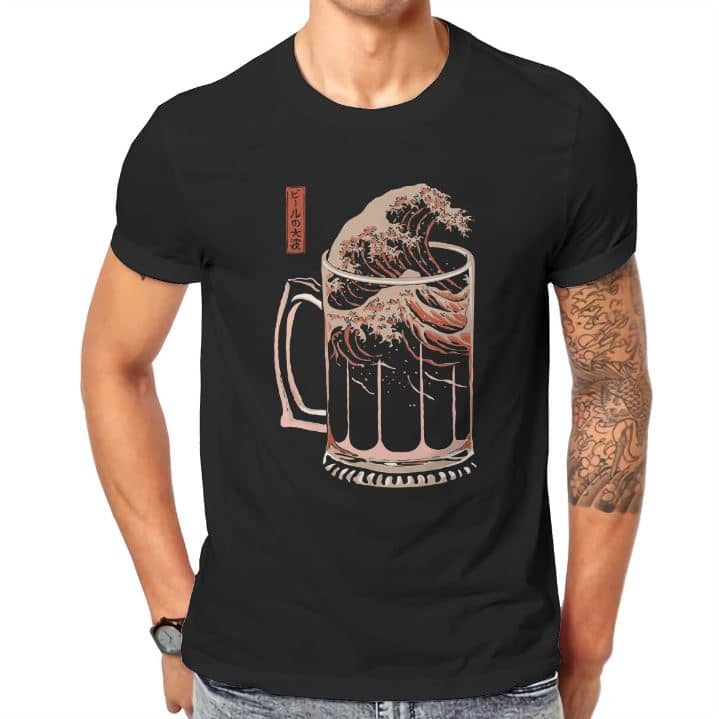 T-shirt com a onda da cerveja