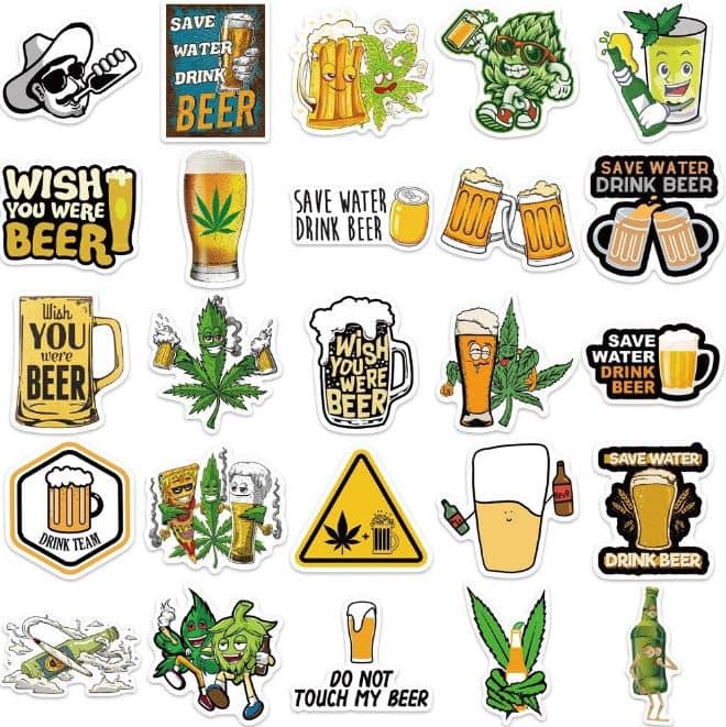 50 mini bierstickers