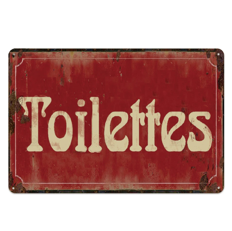 Vintage metalen toiletplaat