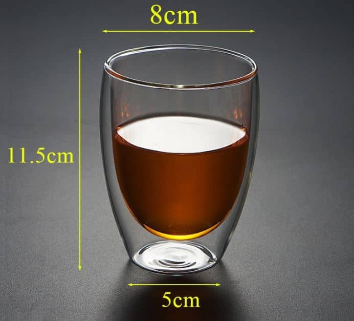 Copo de cerveja de vidro com parede dupla de 35 cl