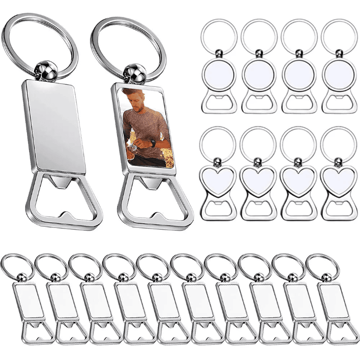 Gepersonaliseerde foto flesopener sleutelhanger in verpakking