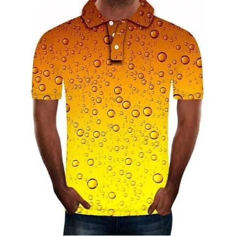 Tricou polo cu spumă de bere și bule pentru bărbați