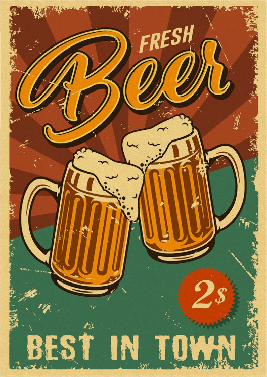 Vintage bierpul poster