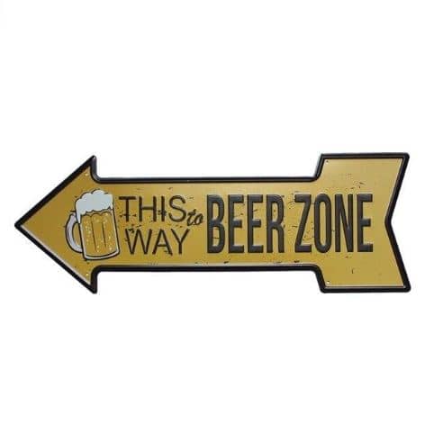 Bier zone pijl bord