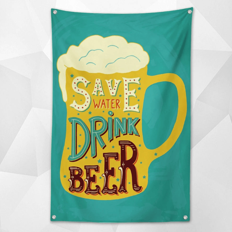 Save water drink beer flag