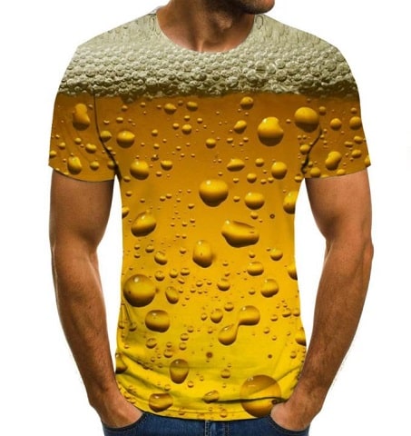 T-shirt com bolhas de cerveja