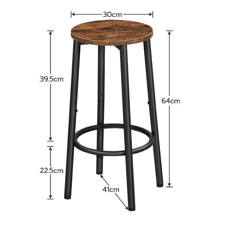 Barkruk van hout en metaal