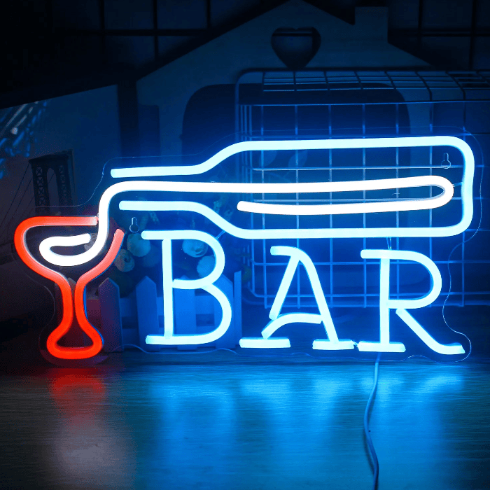 Neon wine bar