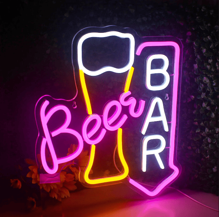 Neon bar de bere pint de bere