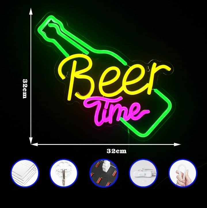 Neon led bier tijd