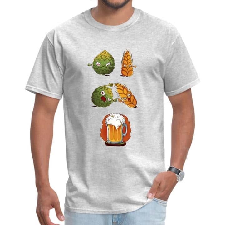 Hop en tarwe in bierfusie T-shirt