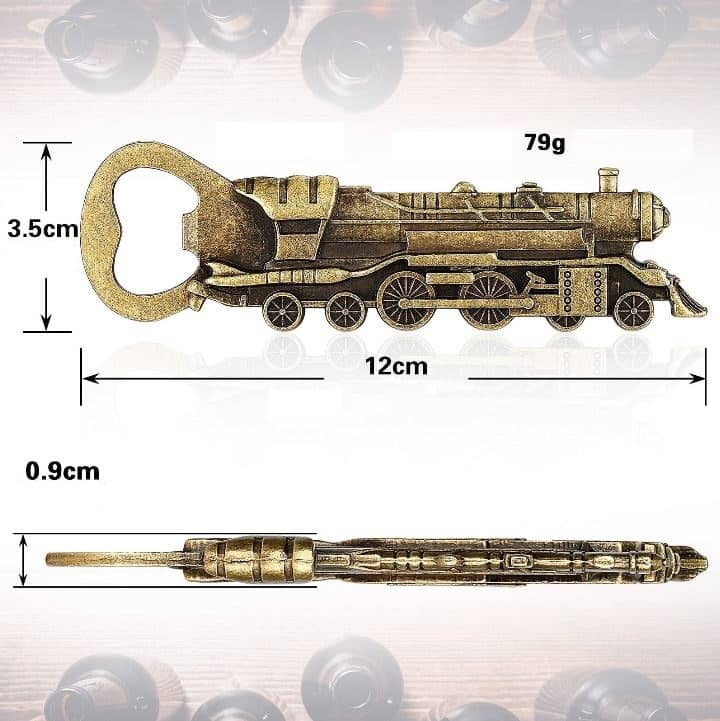 Abre-garrafas de locomotiva a vapor