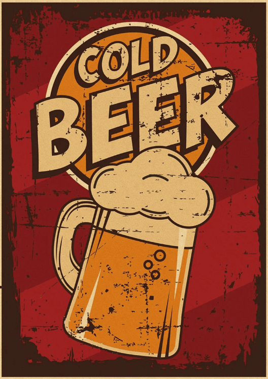 Koud bier poster