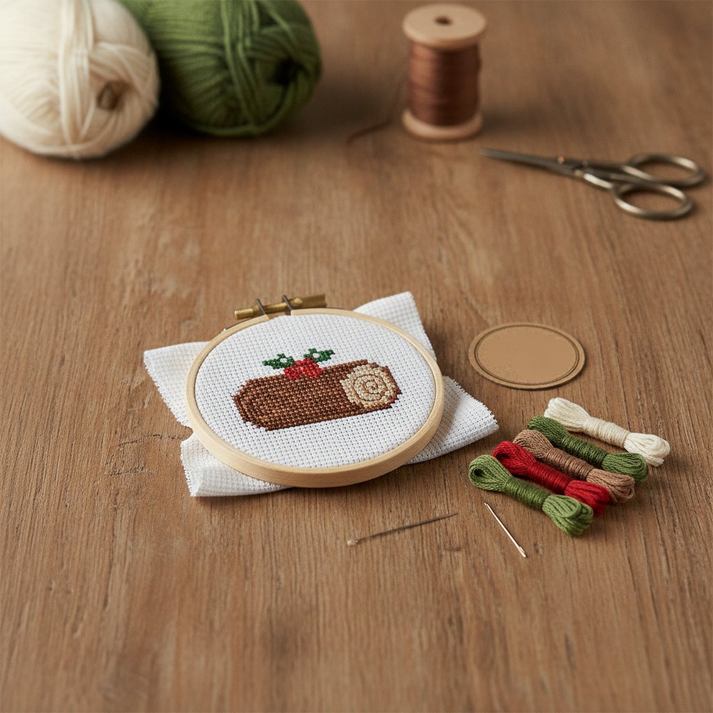 Mini kit de broderie în cruciulițe „Tu m’en bûche un coin”