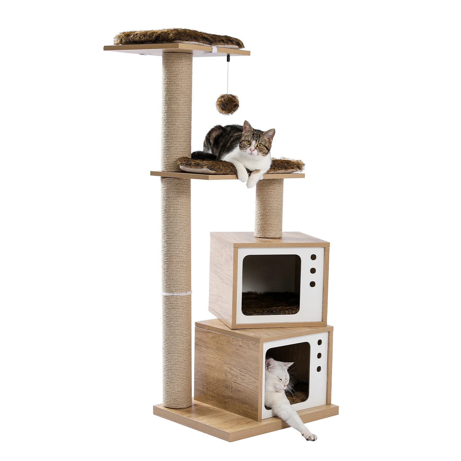 Árbol para gatos de diseño con bandeja sanitaria - modelo: «félinluxe»